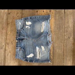 Express Distressed Jean Skirt